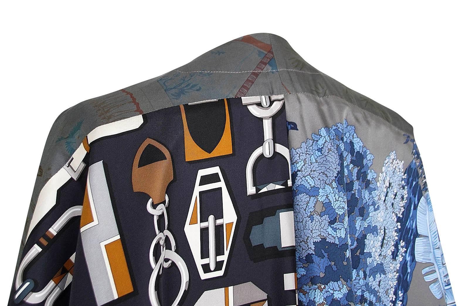 Hermès Petit h Cape One Off Cuir perforé Reverses Divers Imprimés Foulard 6
