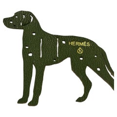 Hermes Petit H Line Dark Green Dalmatian Dog Calfskin Bag Charm
