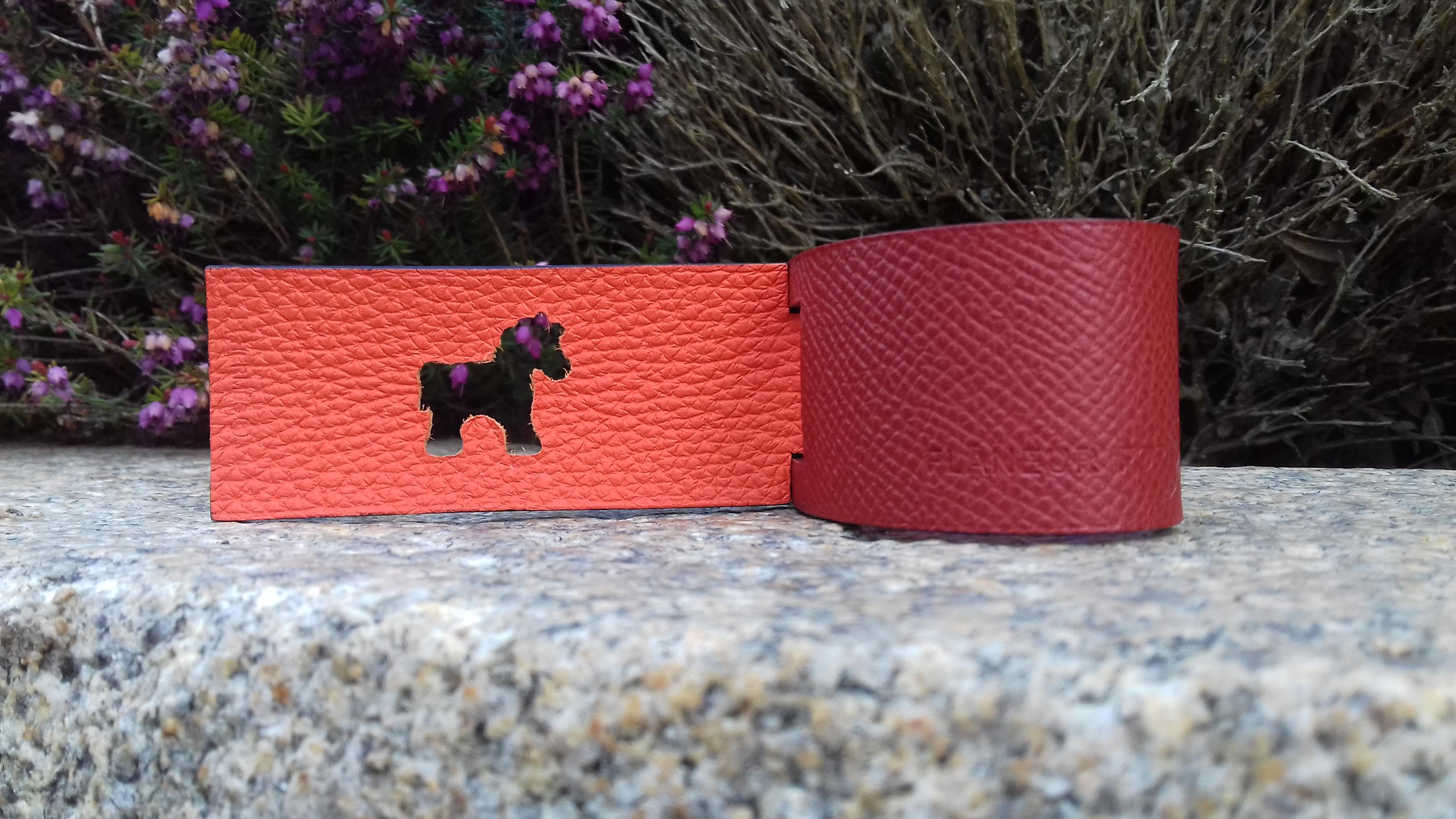 Hermès Petit H Luggage Tag Horse Leather Bag Charm Rouge H Orange 4