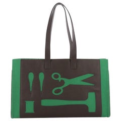 Hermes Petit H Skeleton Tote Leather with Felt GM