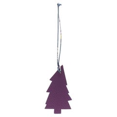 Petit H Baum lila braune Kalbsleder-Seiden-Twill-Kordeltasche mit Schlüsselanhänger