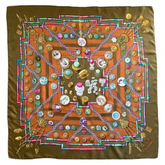 Foulard en soie Hermes Petit Main 90cm par Caty Latham Jade