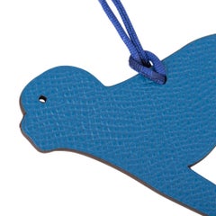 Hermes Petite h Bi-Color Bag Charm Monkey Blue Green
