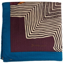 HERMES petrol COUPONS INDIENS 140 cashmere silk Shawl Scarf