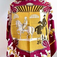 Hermès Philippe LeDoux Menège Vintage Silk Equestrian Scarf