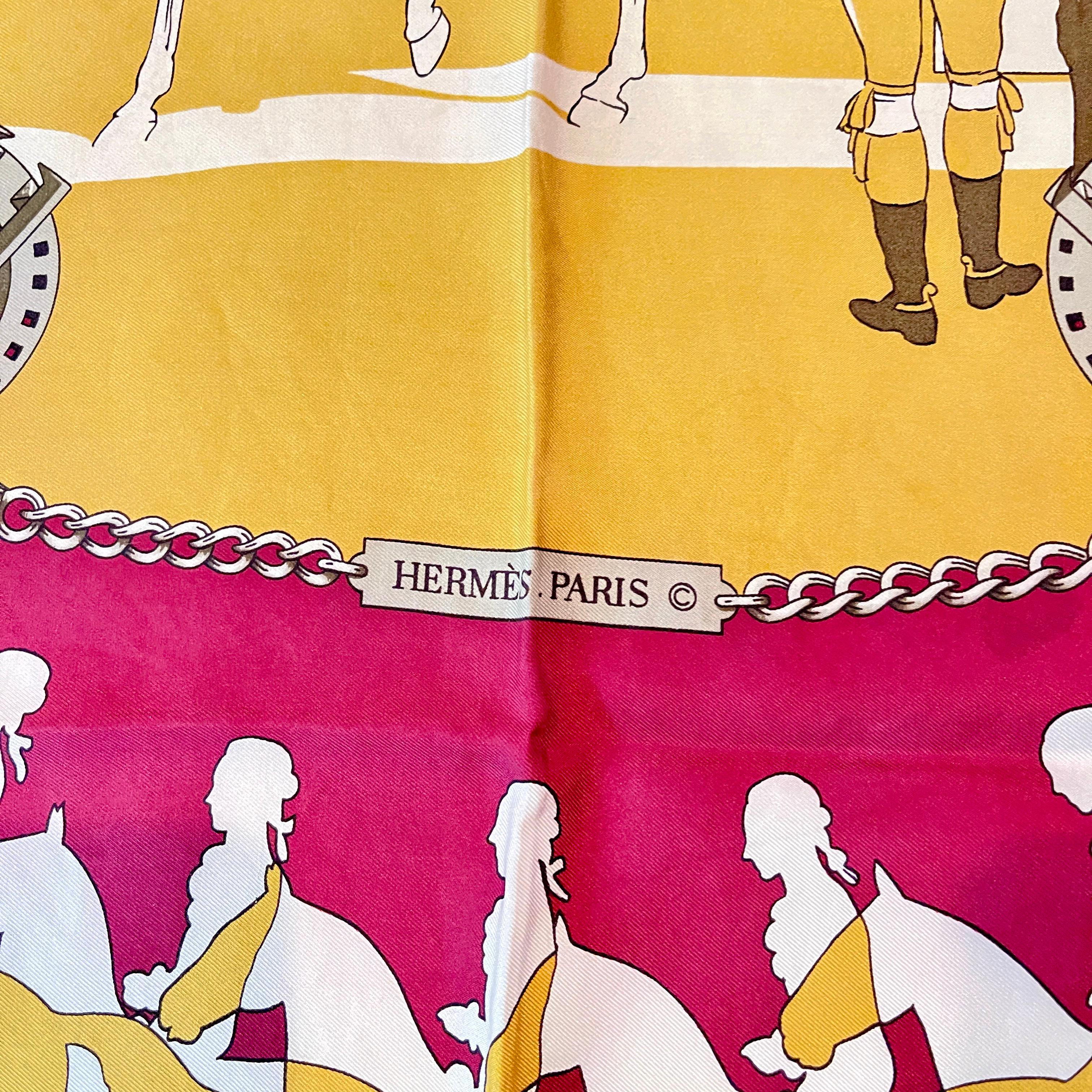 French Hermès Philippe LeDoux Menège Vintage Silk Equestrian Scarf For Sale