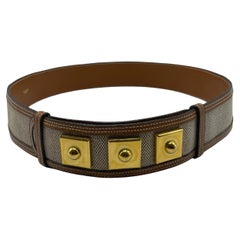 Hermès Piano Belt in Leather and Canvas 