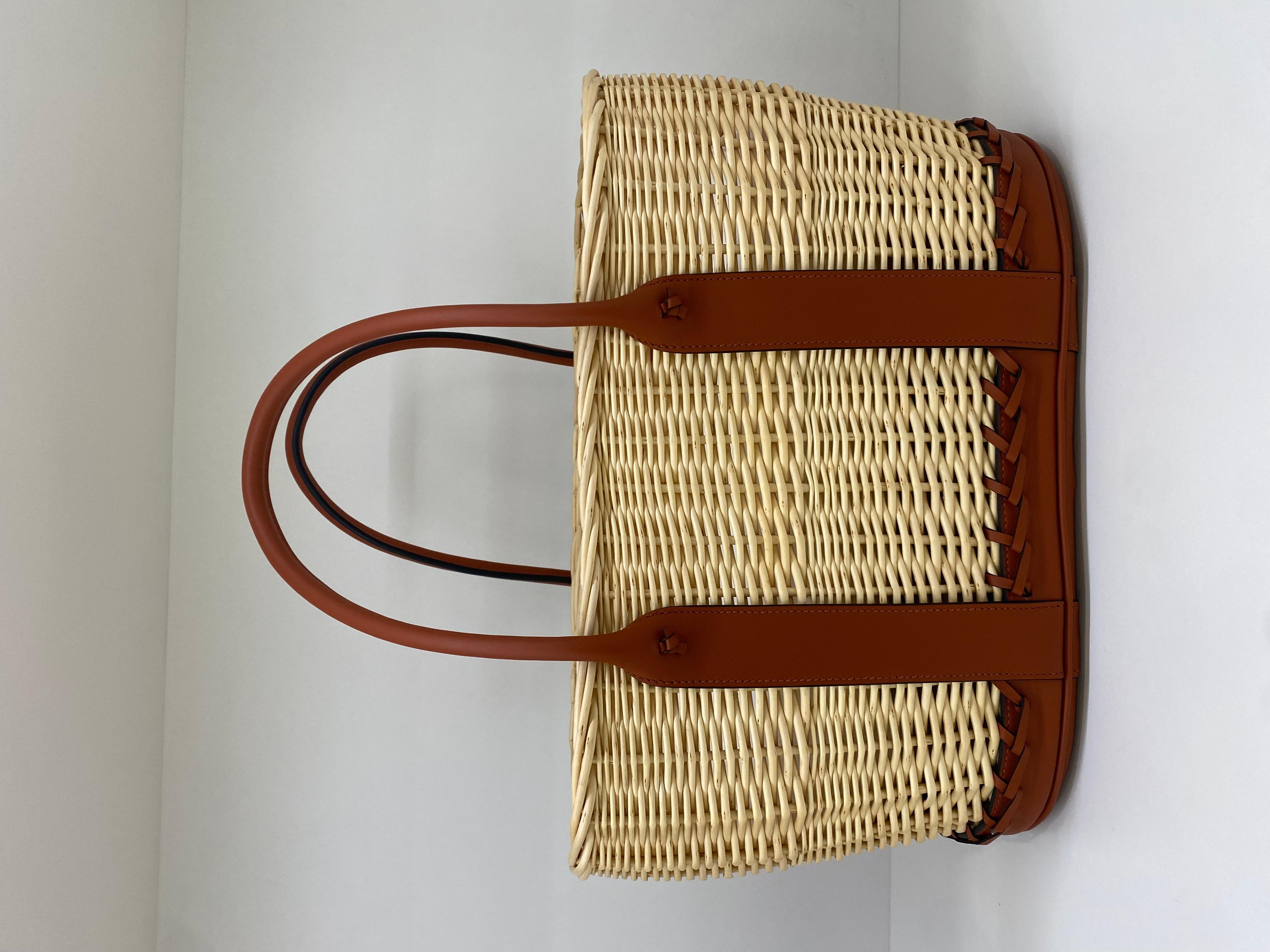 Hermes Picnic Barenia Osier Wicker Bag For Sale 3