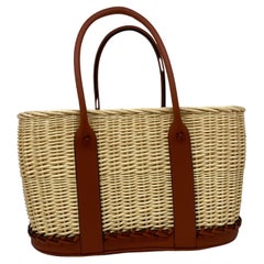 Used Hermes Picnic Barenia Osier Wicker Bag