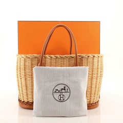Hermes Picnic Garden Party Tote Wicker and Leather