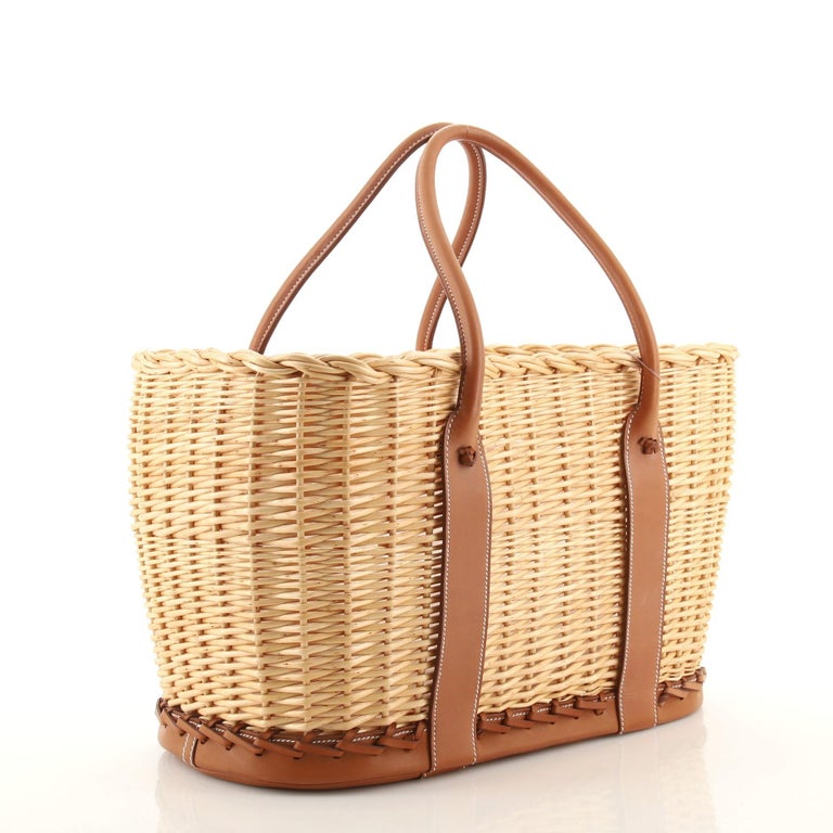 Hermes Picnic Garden Party Tote Wicker and Leather at 1stDibs