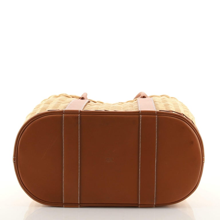 Hermes Picnic Garden Party Tote Wicker and Leather at 1stDibs