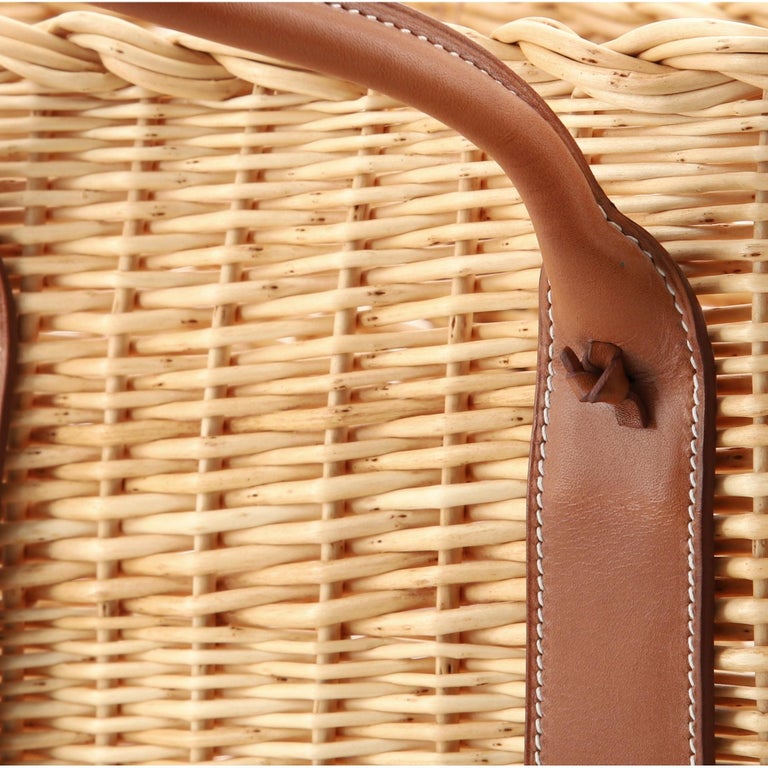 Hermes Picnic Garden Party Tote Wicker and Leather at 1stDibs