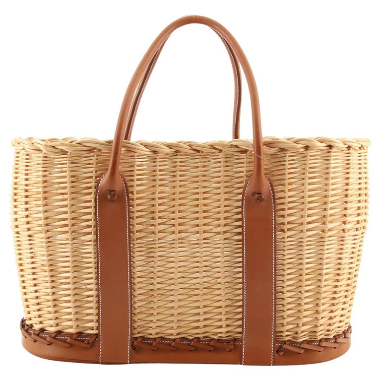 Hermes Picnic Garden Party Tote Wicker and Leather at 1stDibs