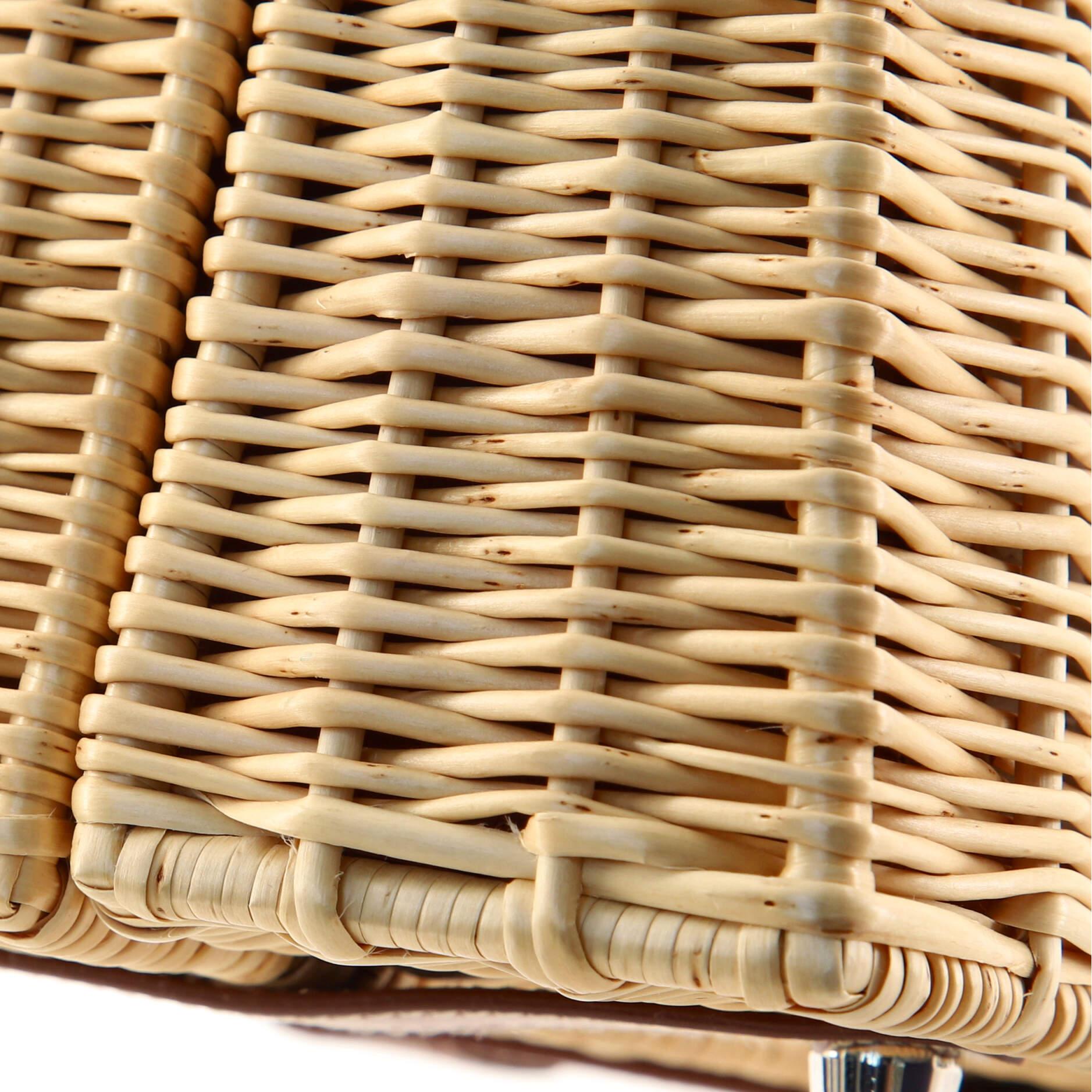 Hermes Picnic Kelly Handtasche braune Barenia und Korbweide mit Palladiumbeschlägen 35 7