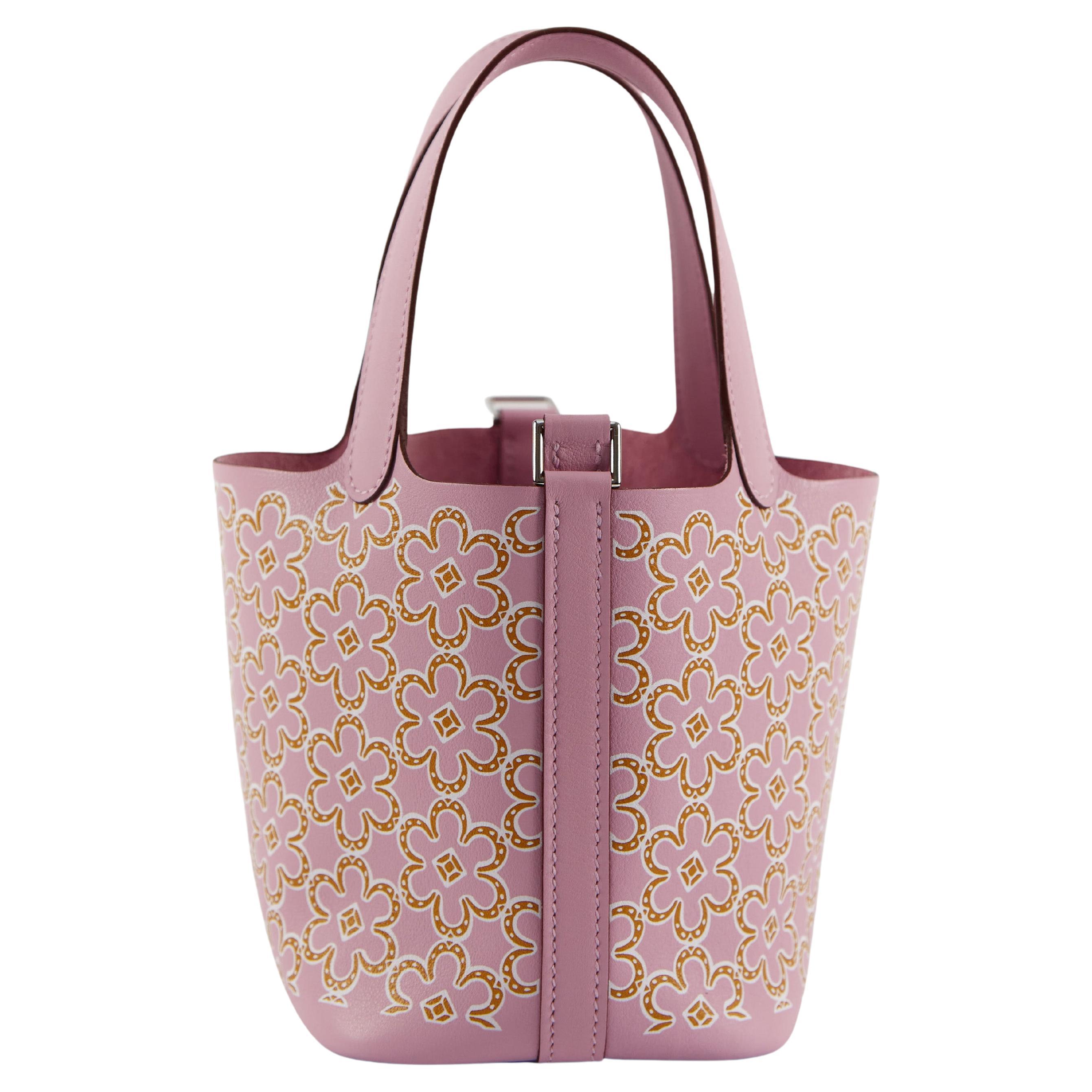 HERMÈS PICOTIN 14CM MICRO MAUVE SYLVESTER "LUCKY DAISY" Swift Leather with Palla For Sale