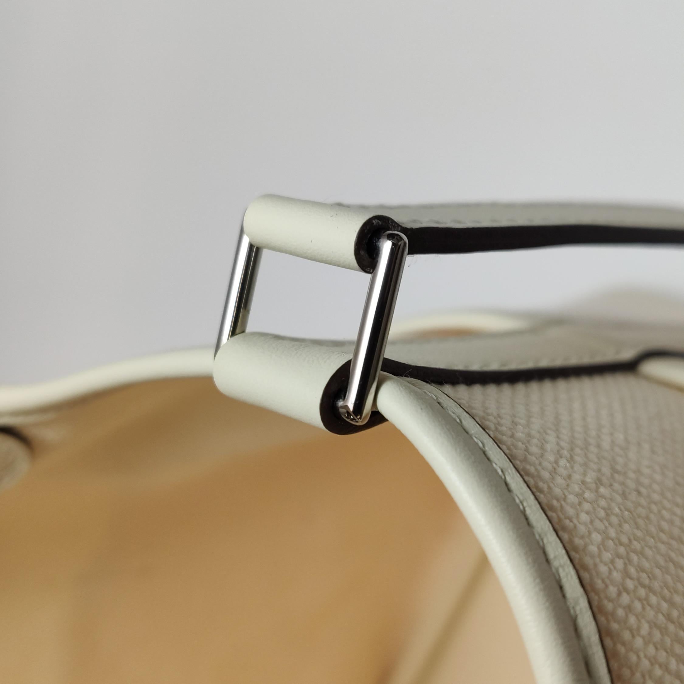 Hermes Picotin 18 Cargo Lock Pocket 18 Cream White Swift in pelle e tela PHW in vendita 6