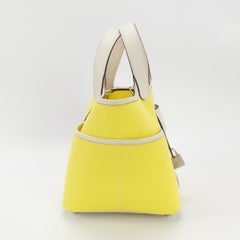 Hermes Picotin 18 Cargo Lock Pocket 18 Lemon Yellow Swift Leather and Canvas PHW