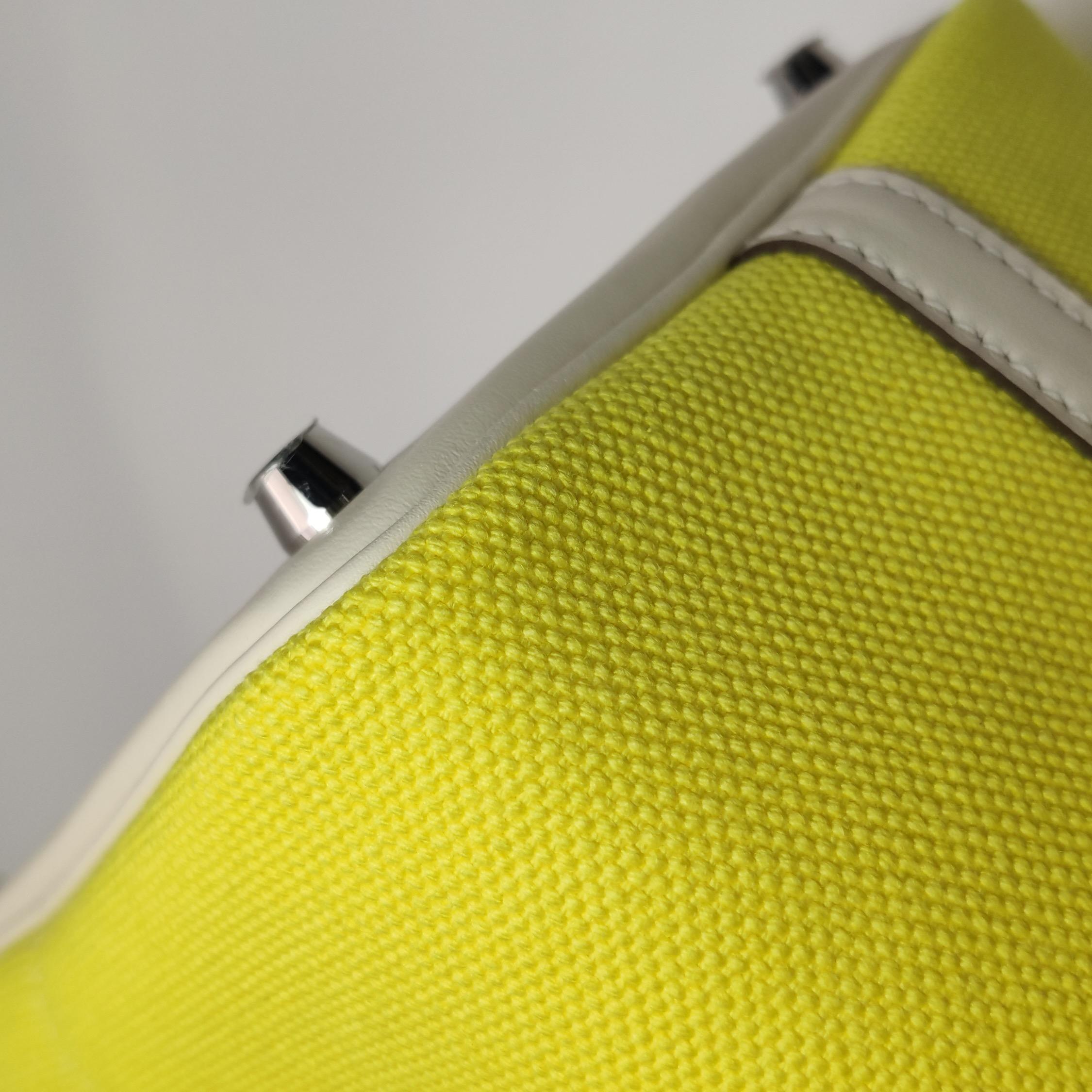 Hermes Picotin 18 Cargo Lock Pocket 18 Lemon Yellow Swift in pelle e tela PHW in vendita 4
