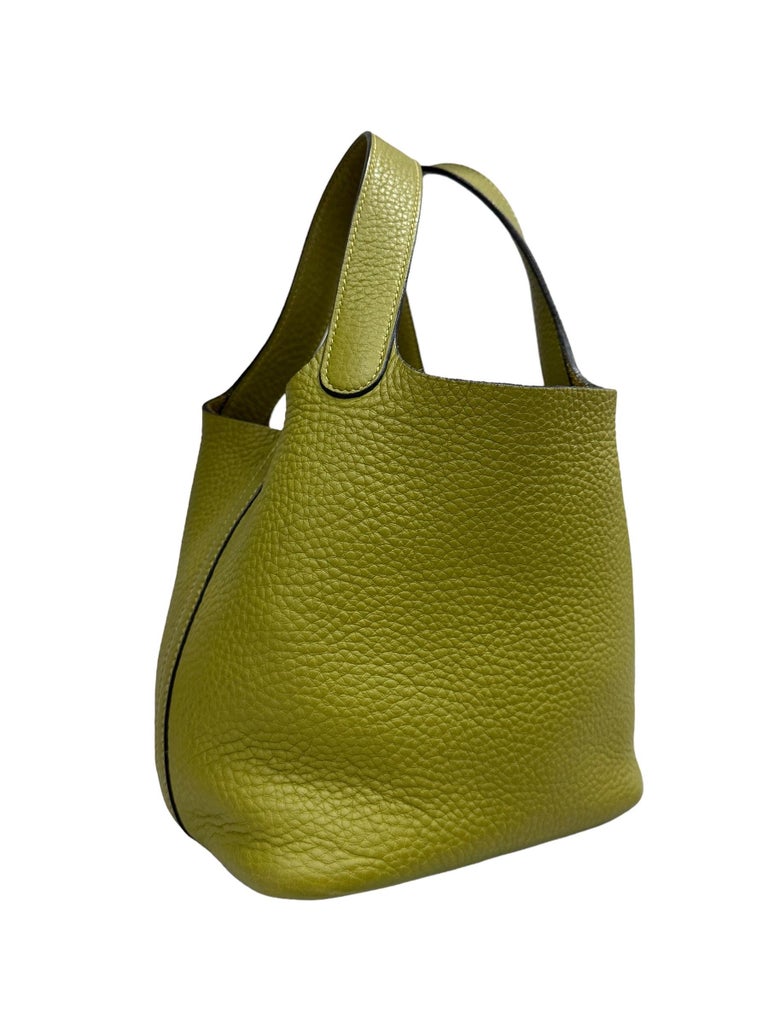 Hermes Picotin Lock MM Handbag Vert Olive Taurillon Morris A IT