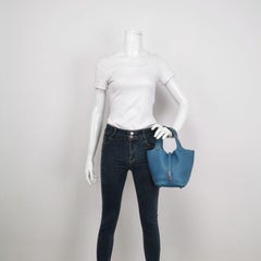 Hermes Picotin 18 Clemence Taurillon Leather Blue Jean 2015