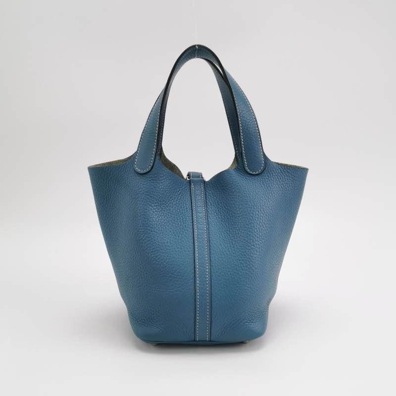 Hermes Picotin 18 Clemence Taurillon Leather Blue Jean 2015 2