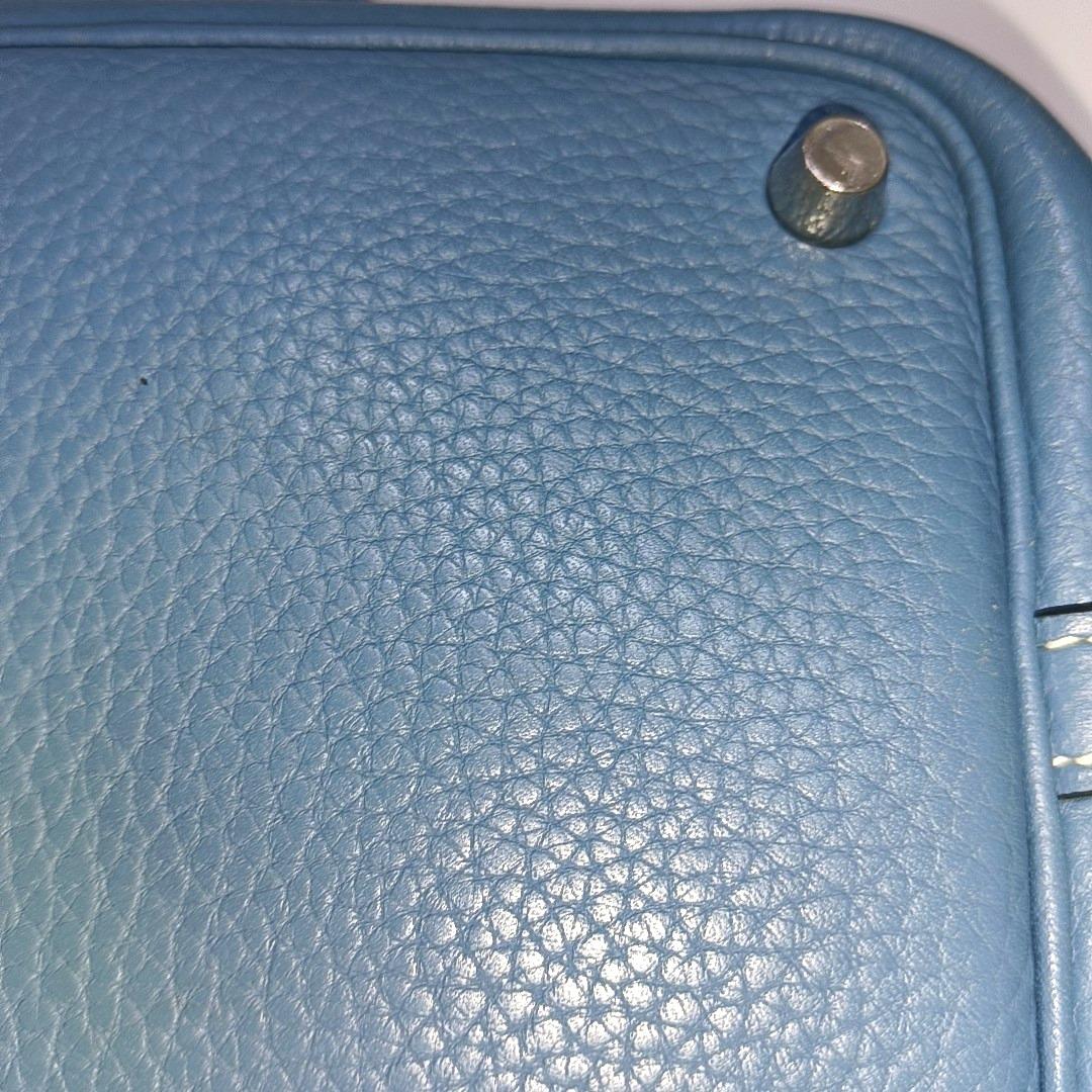 Hermes Picotin 18 Clemence Taurillon Leather Blue Jean 6