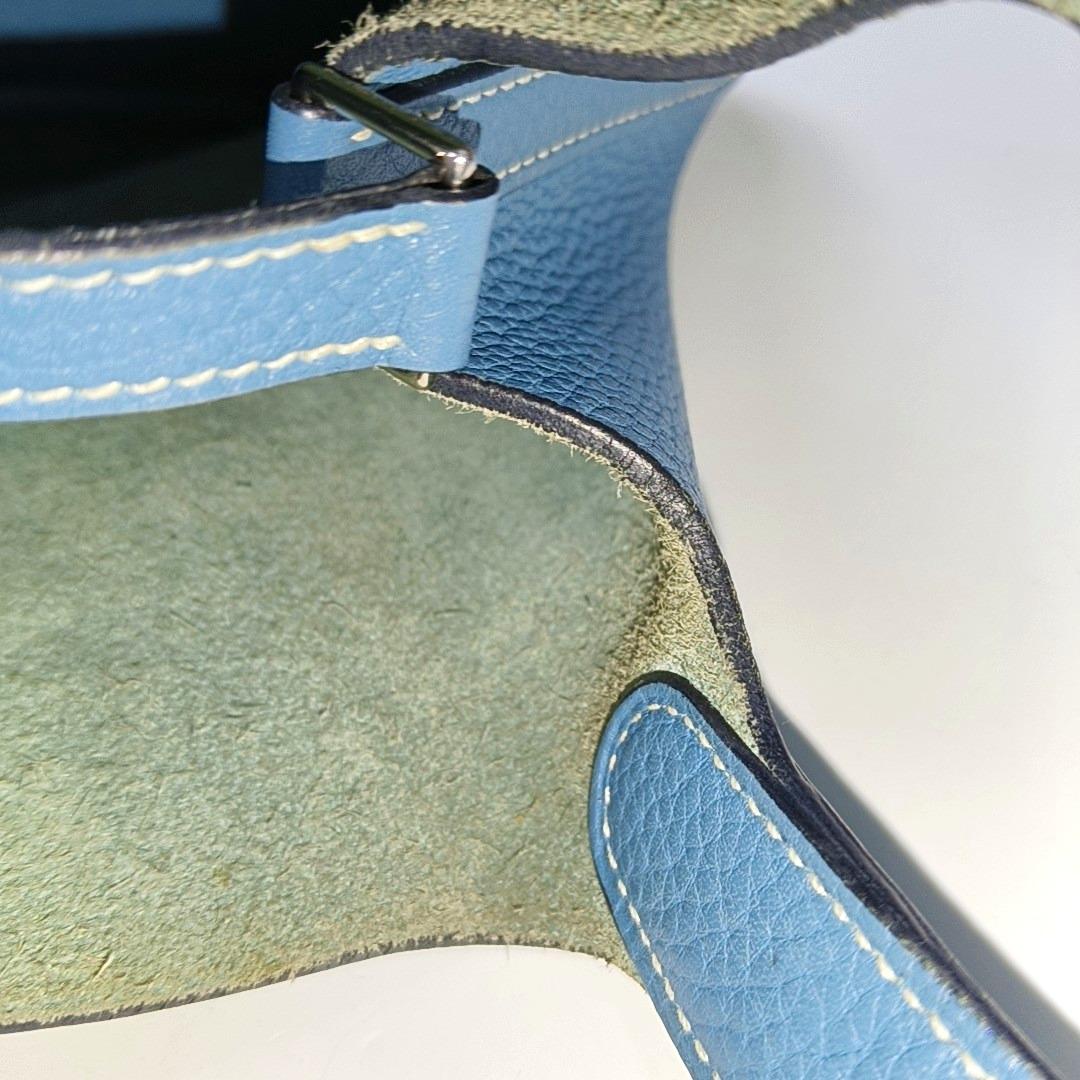 Hermes Picotin 18 Clemence Taurillon Leather Blue Jean 11