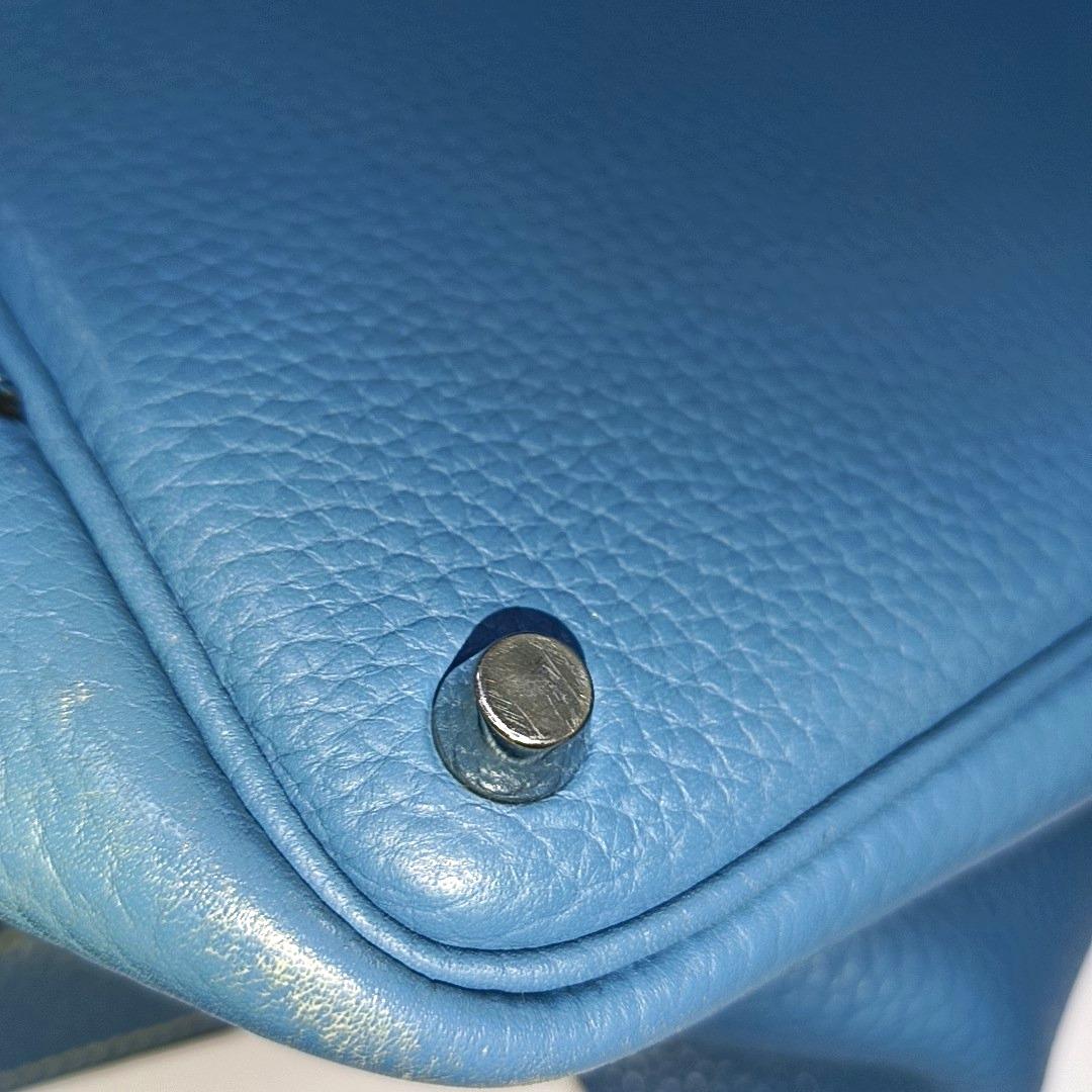 Hermes Picotin 18 Clemence Taurillon Leather Blue Jean 12