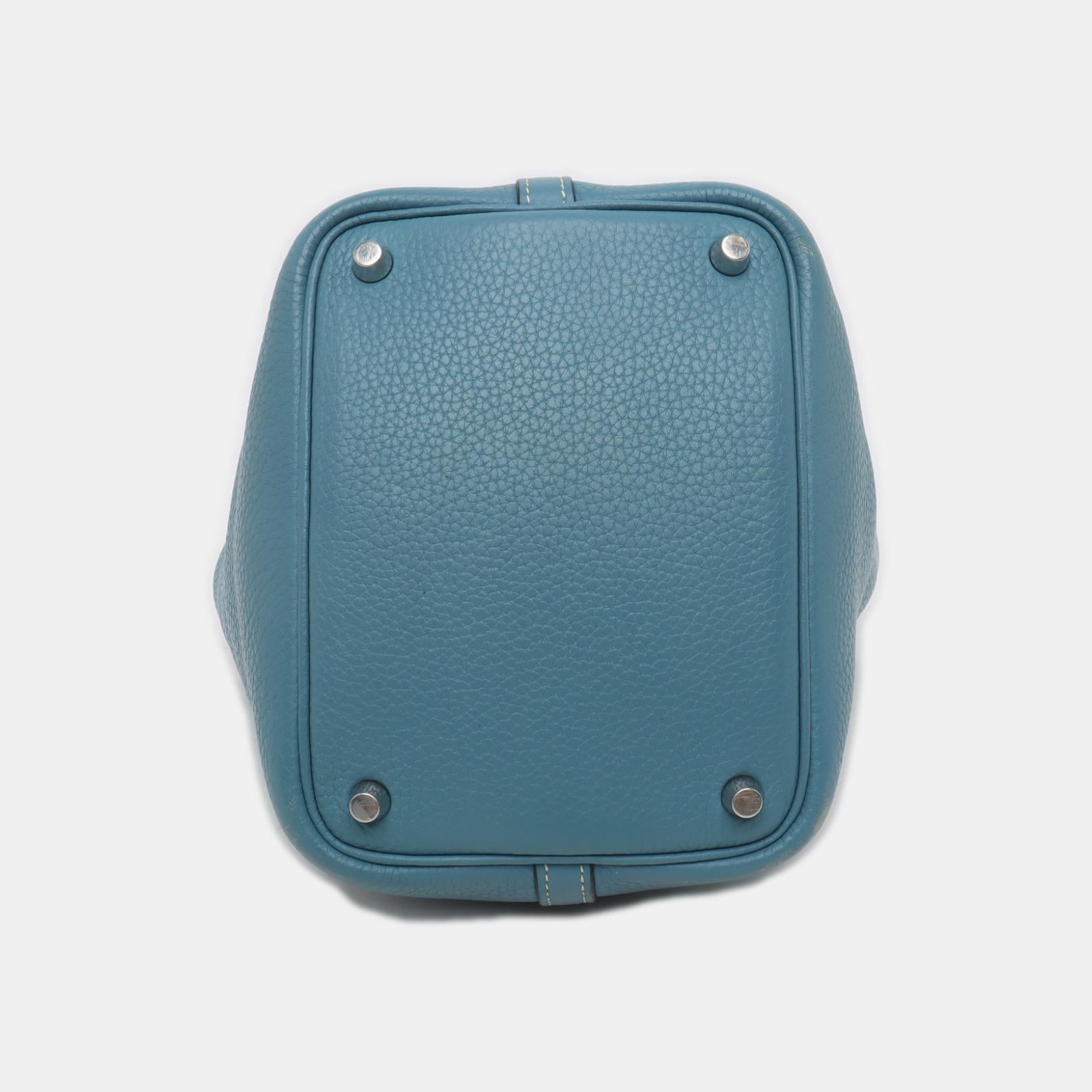 Hermes Picotin 18 Clemence Taurillon Leather Blue Jean 1