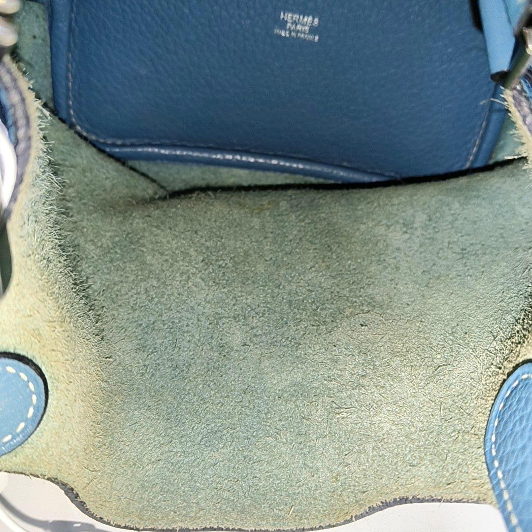 Hermes Picotin 18 Clemence Taurillon Leather Blue Jean 2