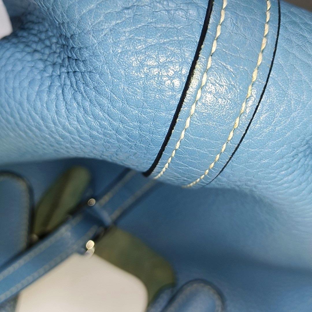 Hermes Picotin 18 Clemence Taurillon Leather Blue Jean 3