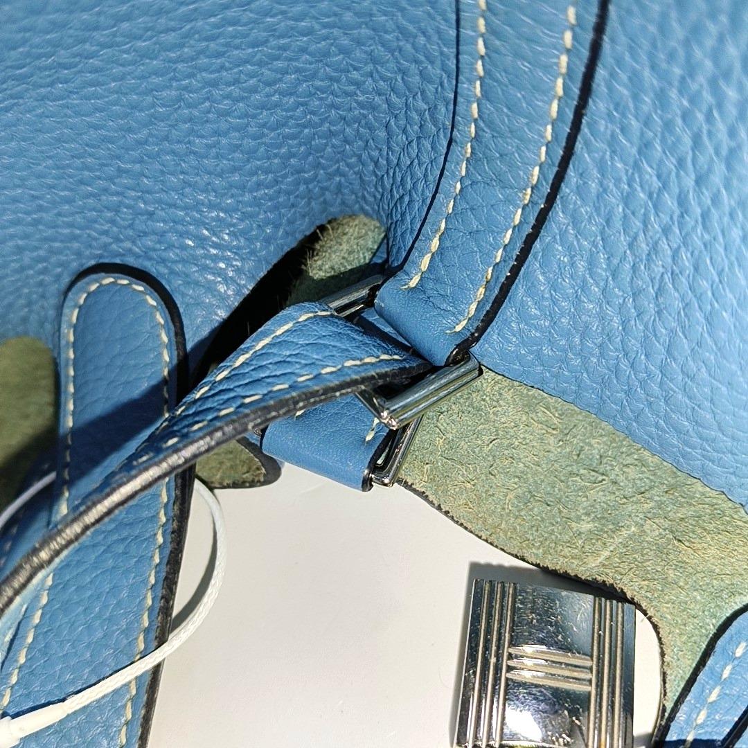 Hermes Picotin 18 Clemence Taurillon Leather Blue Jean 5