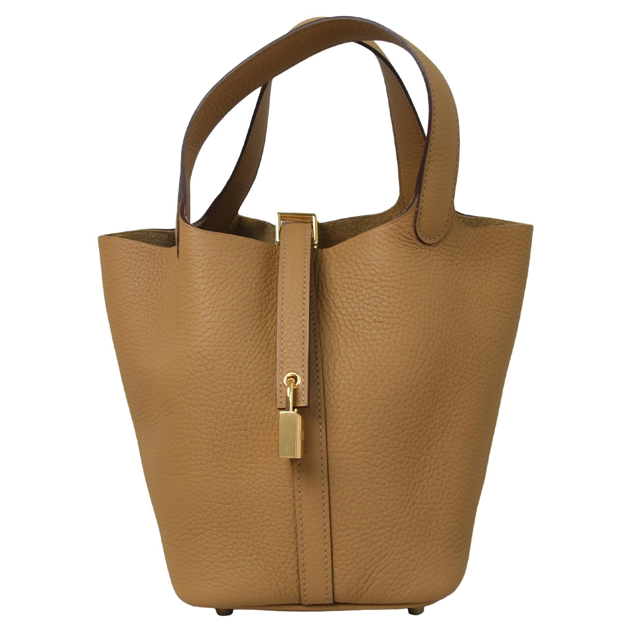 Hermes Picotin 18 Gold Hardware Biscuit For Sale