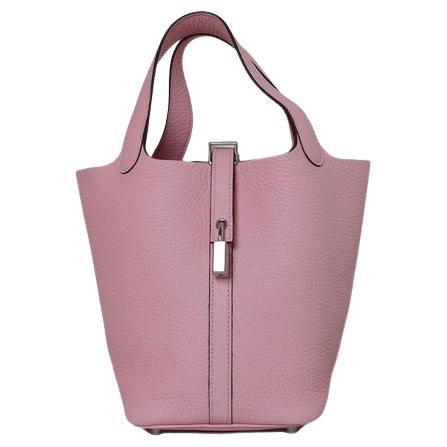 Hermes Picotin 18 Lock Bag Palladium Hardware Sakura For Sale