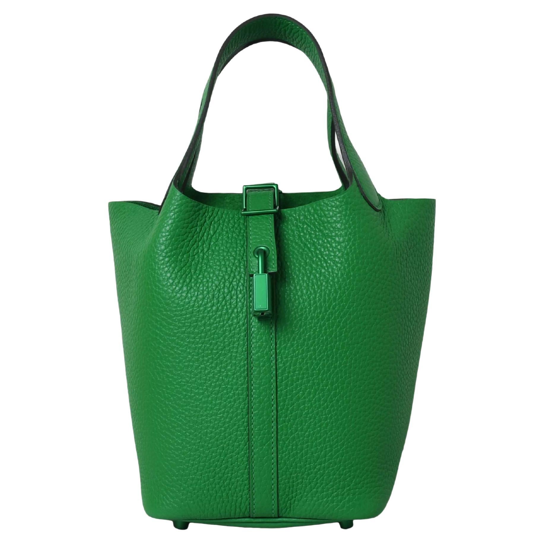 Hermes Picotin 18 Lock Bag So Green For Sale