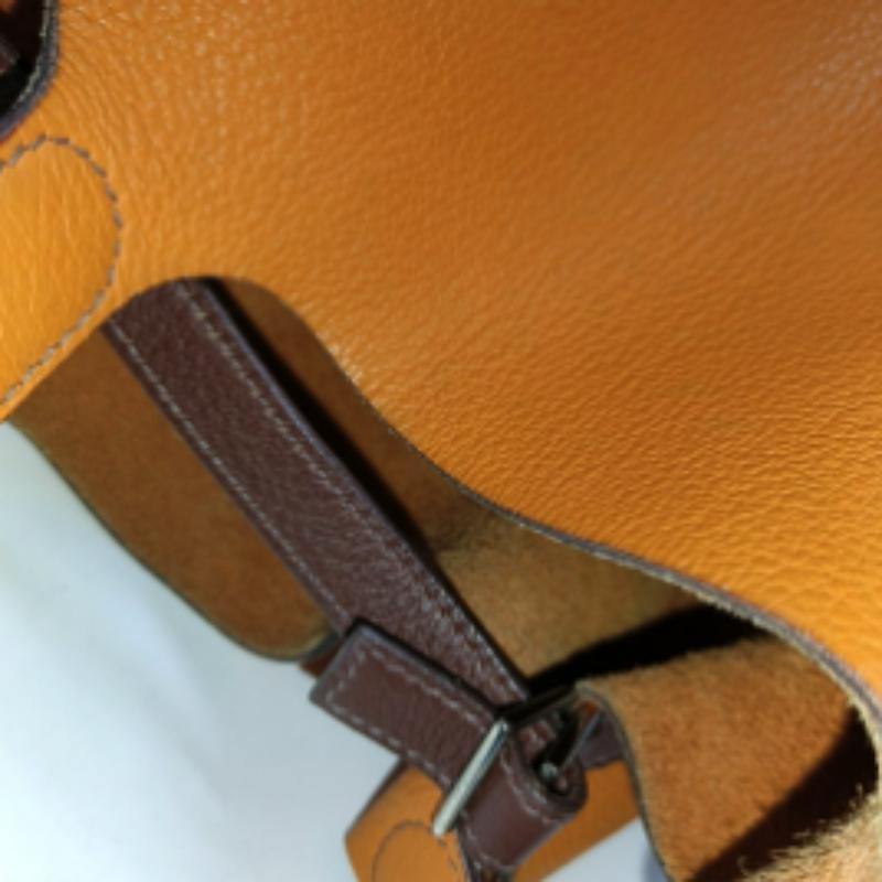Hermes Picotin 18 Orange Brown Strap Clemence Taurillon Leather 2003 For Sale 9