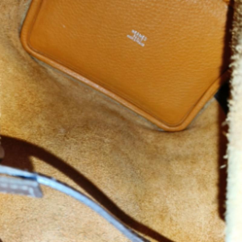 Women's Hermes Picotin 18 Orange Brown Strap Clemence Taurillon Leather 2003 For Sale