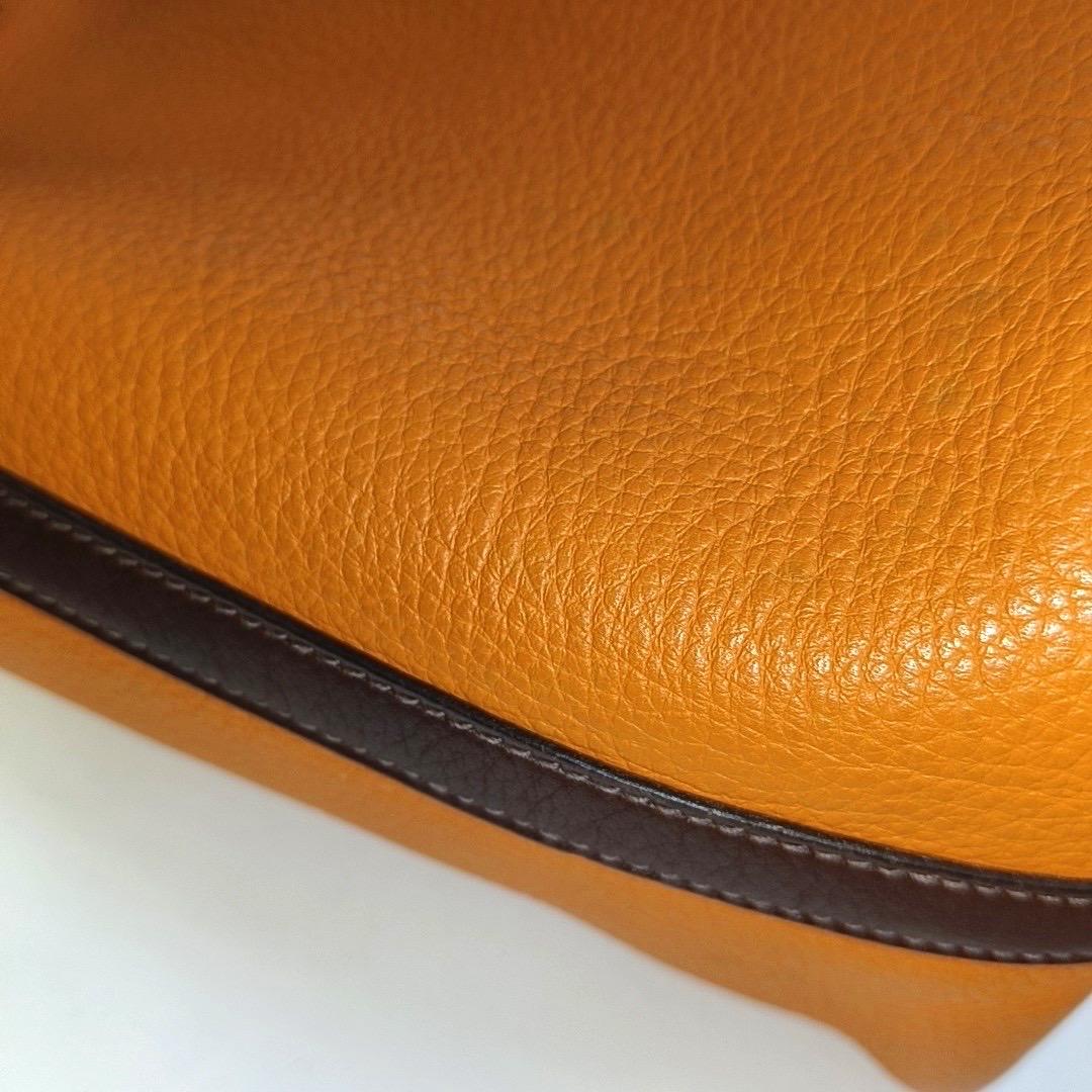 Hermes Picotin 18 Orange Brown Strap Clemence Taurillon Leather 2003 2
