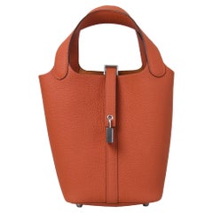 Hermès - Sac Picotin 18 Palladium Hardware Terra Battue