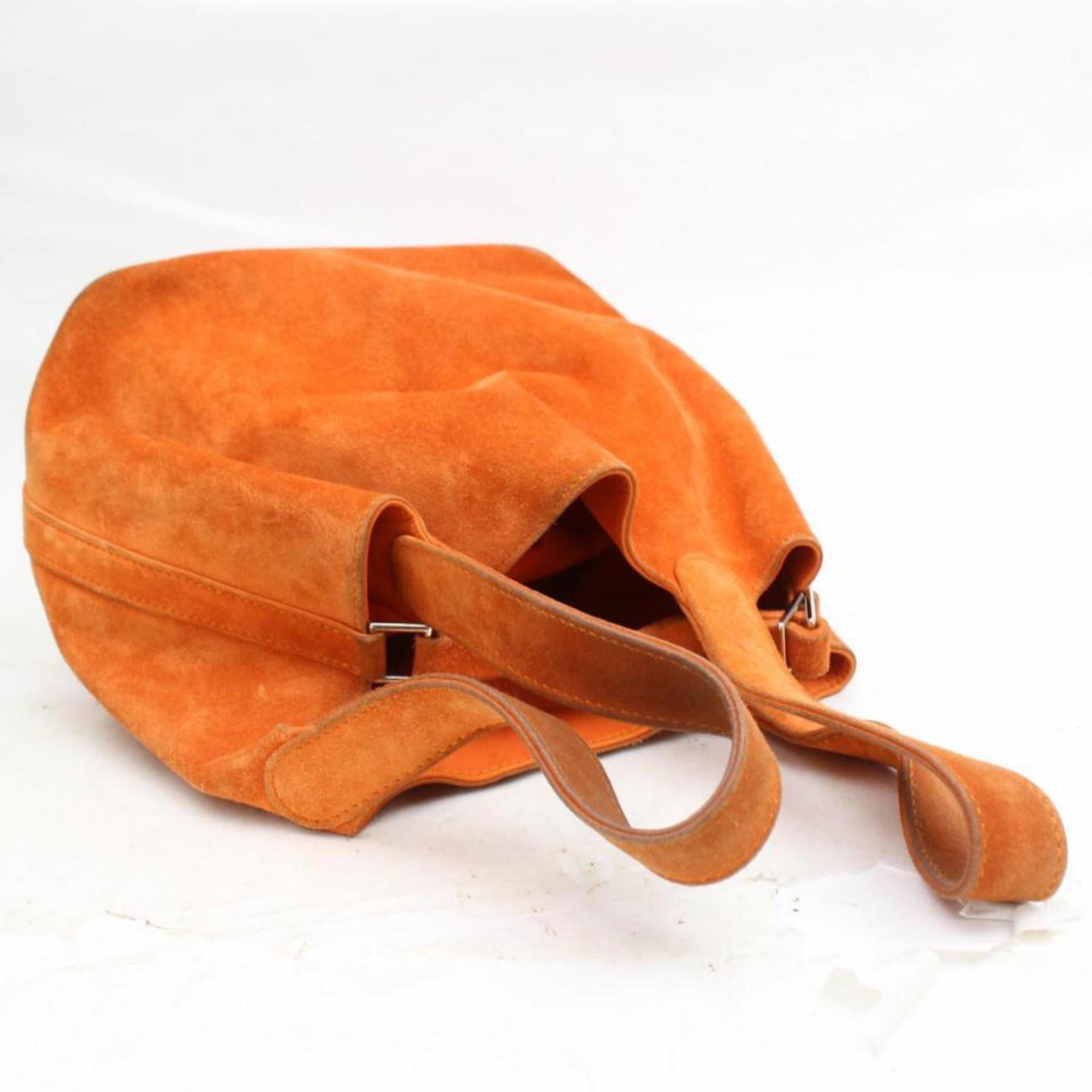 Hermès Picotin 18 Pm 868694 Orange Suede Leather Tote For Sale 5