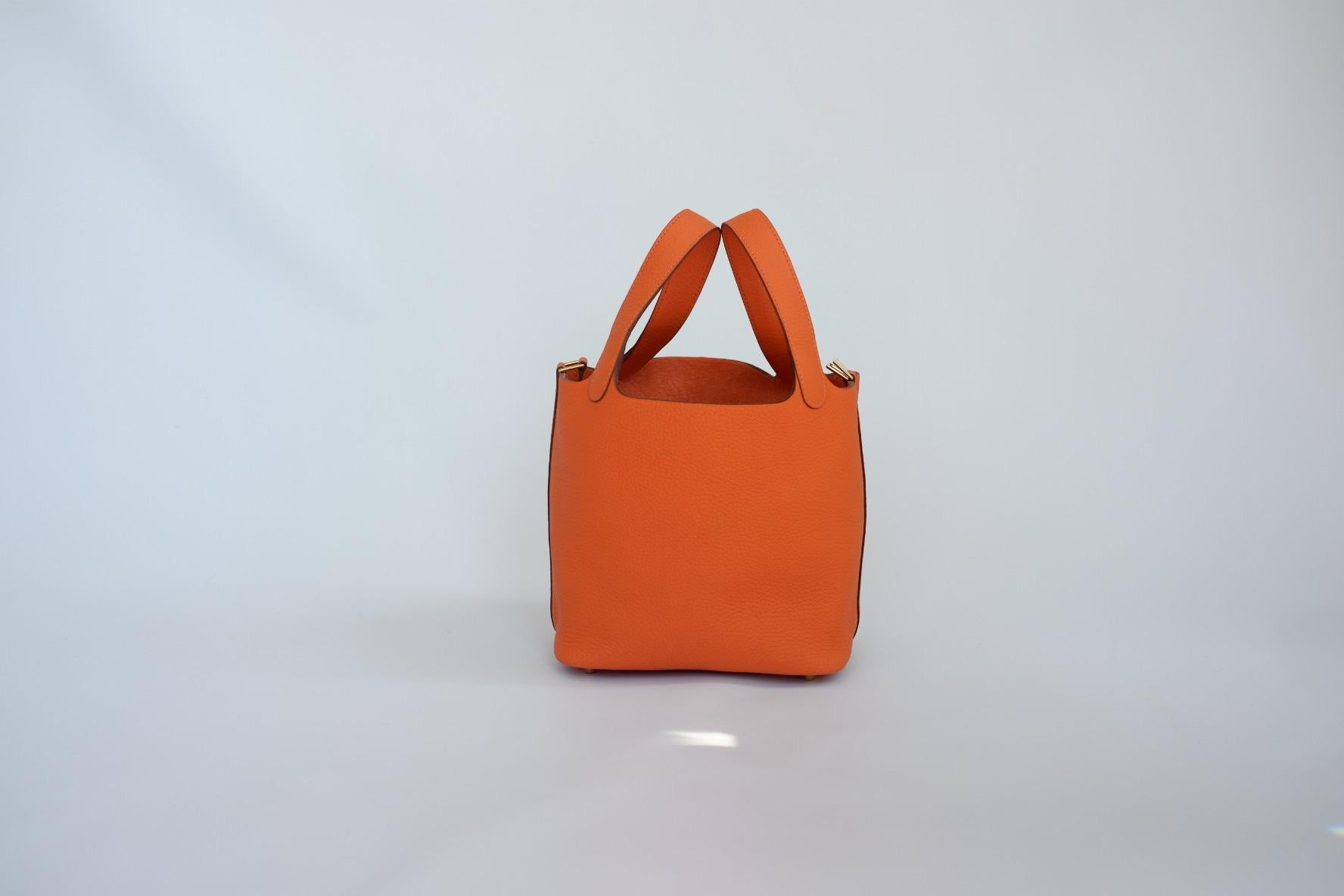 Hermes Picotin 18cm Minium Orange  Unisexe en vente