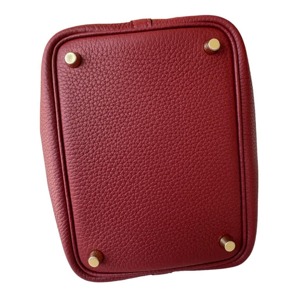Hermes Picotin 18cm Rouge H Lock Gold Hardware New Bag 1