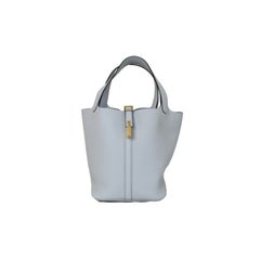 Hermes Picotin 22 Lock Tasche mit Goldbeschlägen Blau Pal