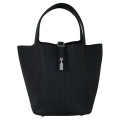 Hermes Picotin 22 Lock Bag Palladium Hardware Black