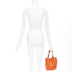 HERMES Picotin 22 orange Clemence leather palladium hardware tote bag MM