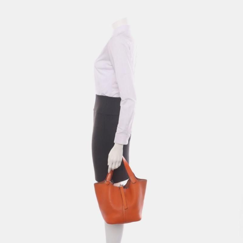 Women's Hermes Picotin 22 Orange Clemence Taurillon Leather 2009