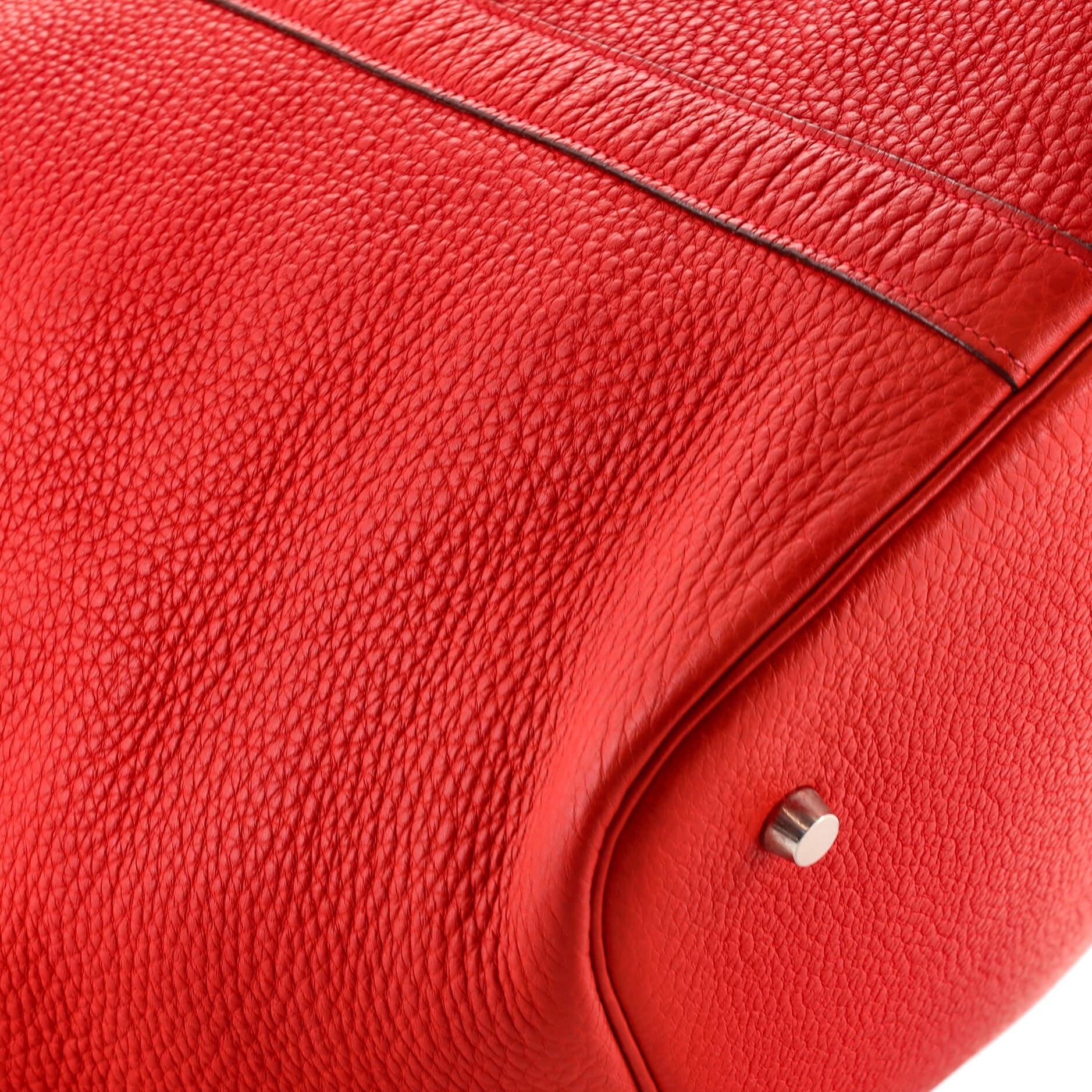 Red Hermes Picotin Bag Clemence TGM