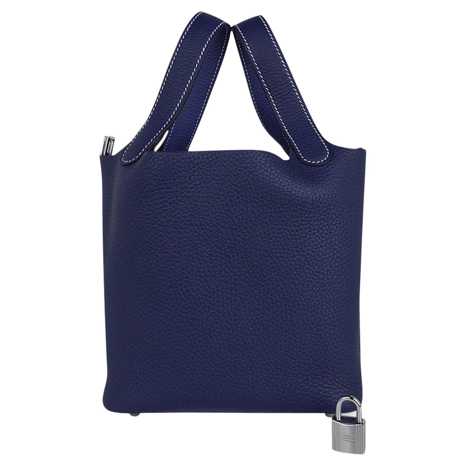 Hermes Bag Garden Party 36 Bag Bleu Indigo Negonda Leather Palladium New  w/Box at 1stDibs
