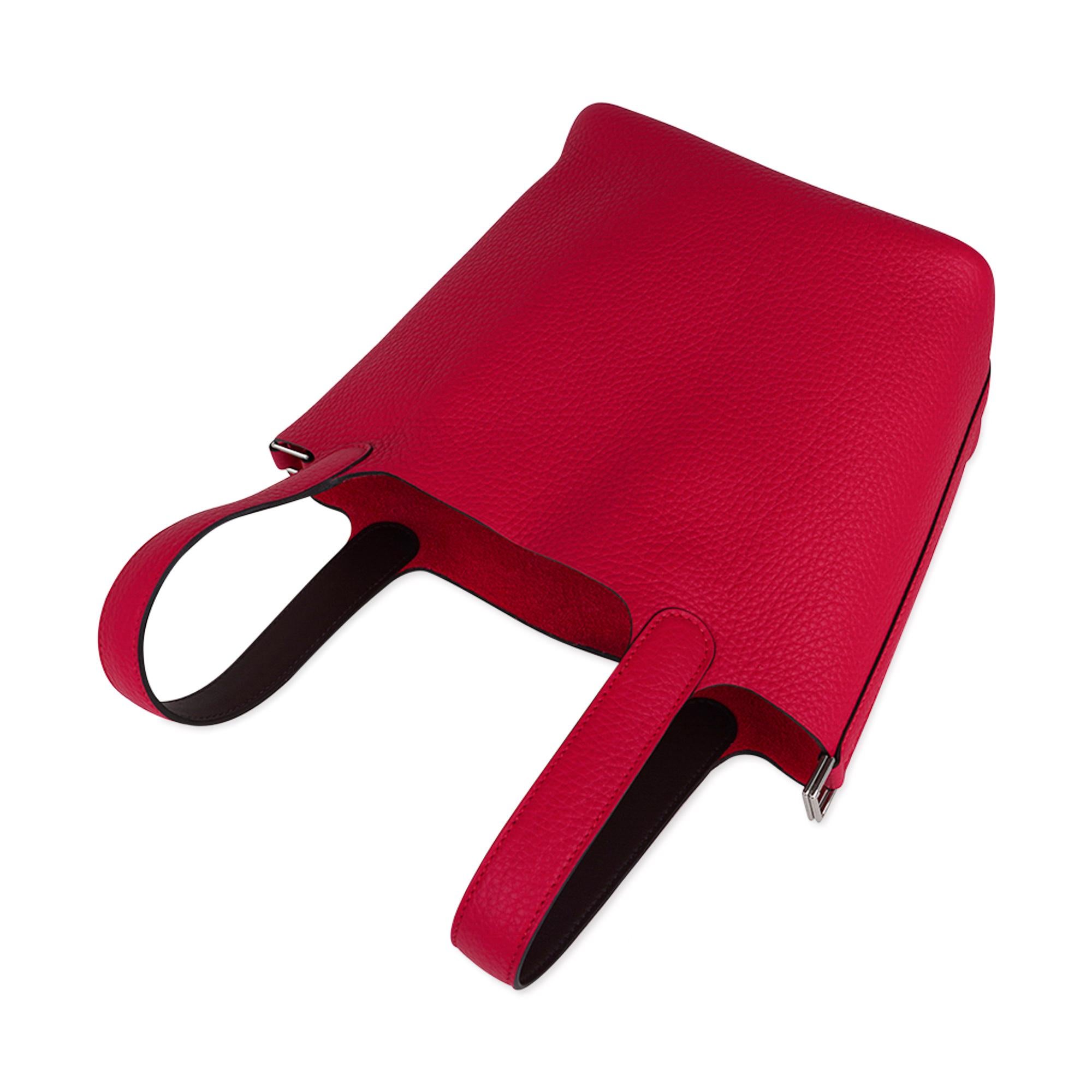 Red Hermes Picotin Eclat Lock 18 Bag Framboise / Rouge Sellier Tote Bag